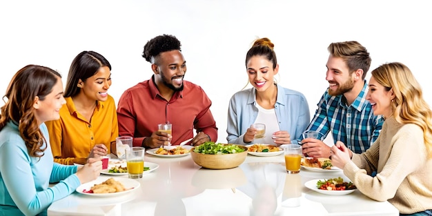 Šťastní ľudia pri jedle